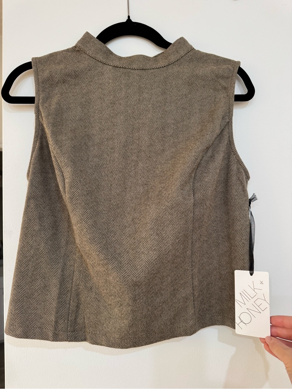 Milk & Honey Brown Herringbone Top & Skirt Matching Set